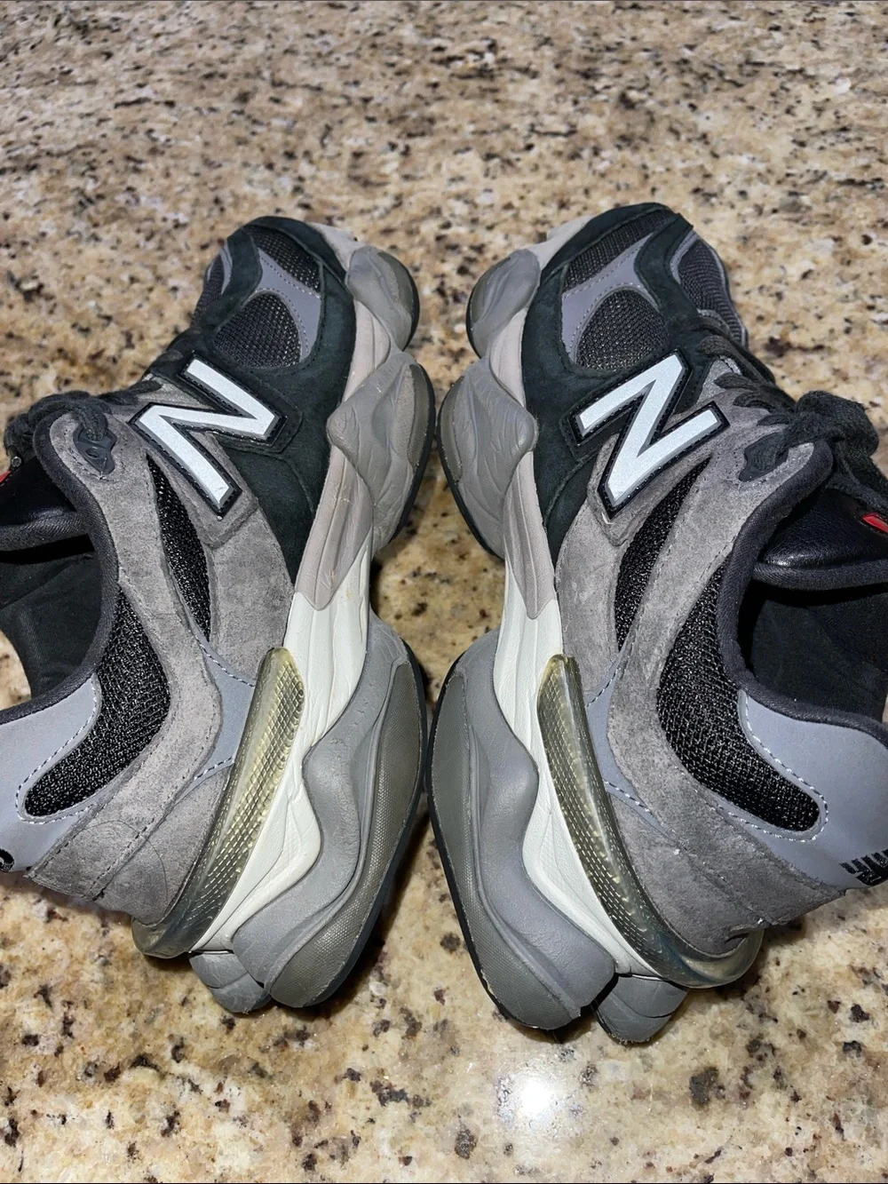 New Balance black suede